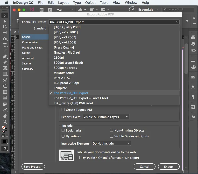 Export PDF for print step 7