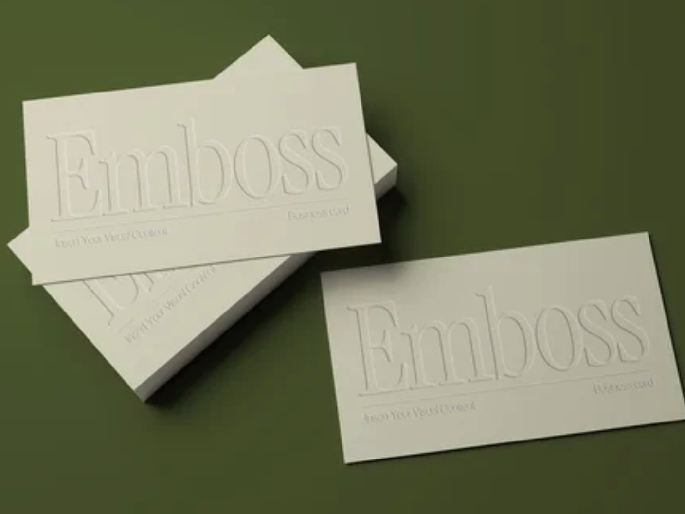 embossed business card
