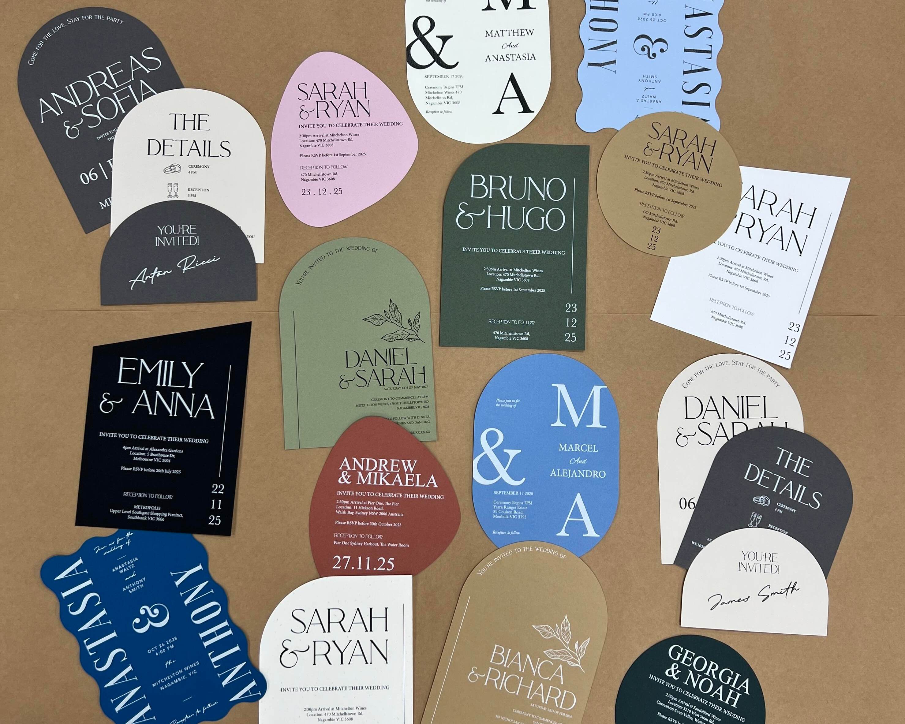 Shape cut invitations