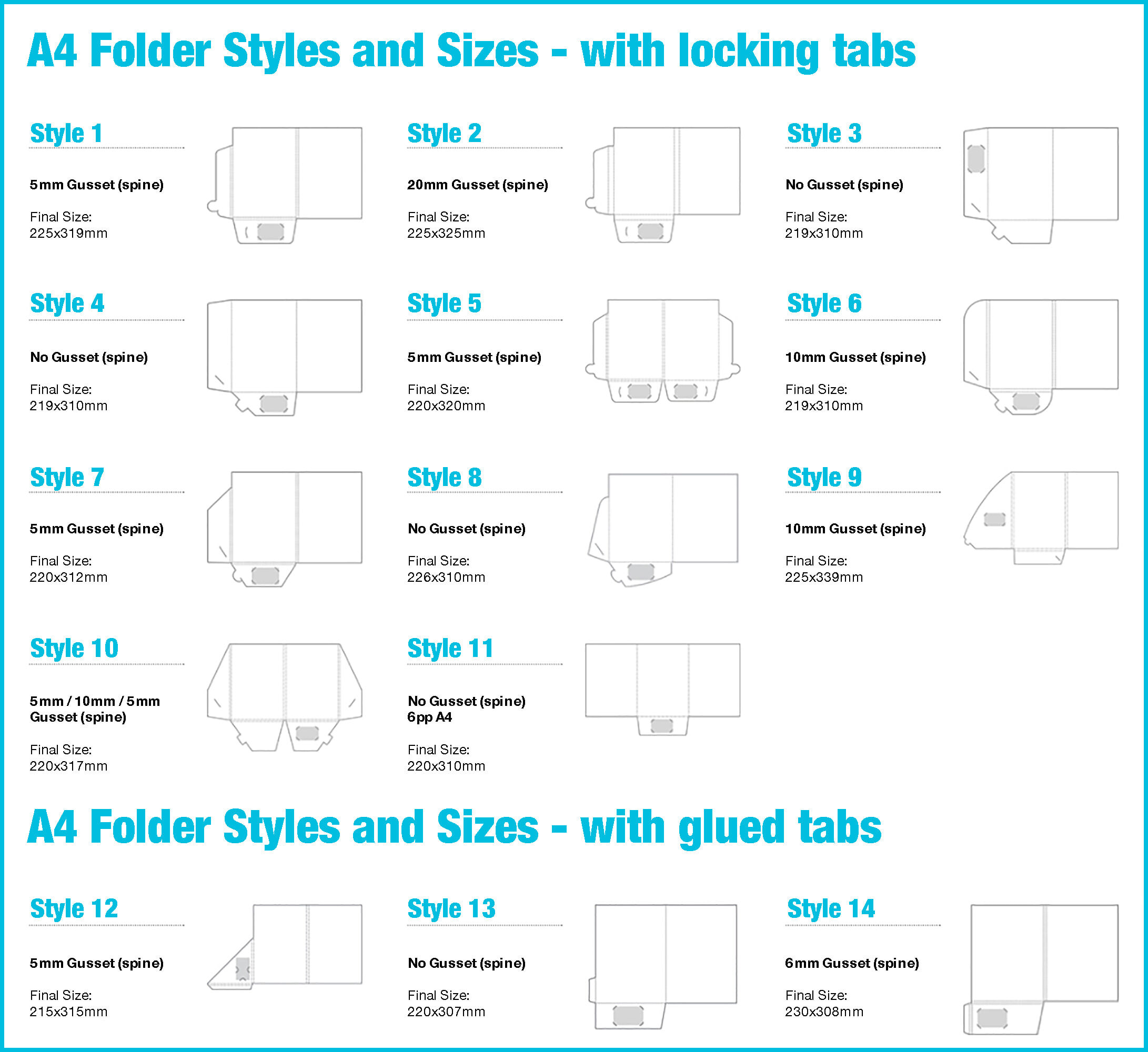 Presentation Folder Sizes