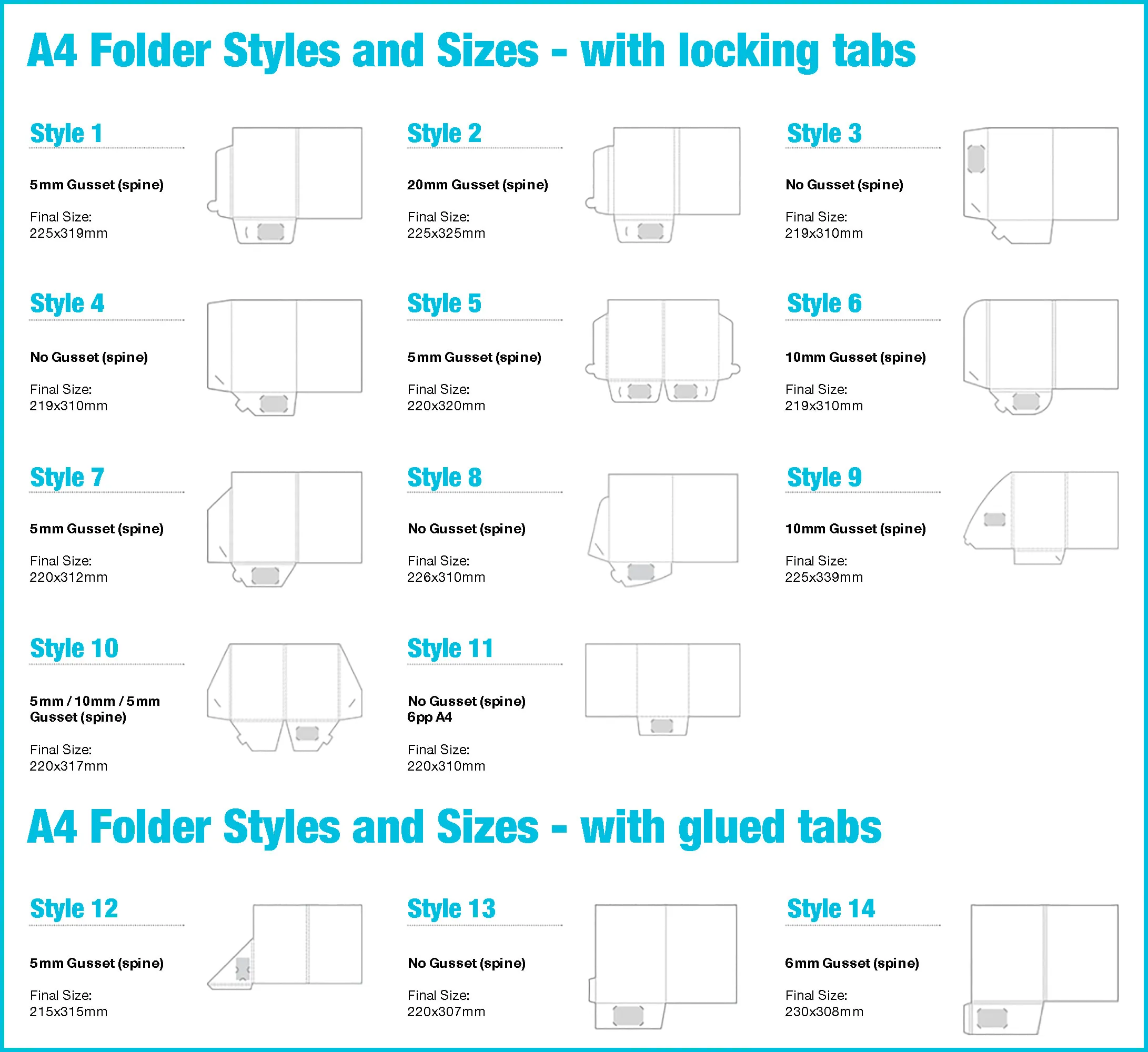 Presentation Folder Sizes