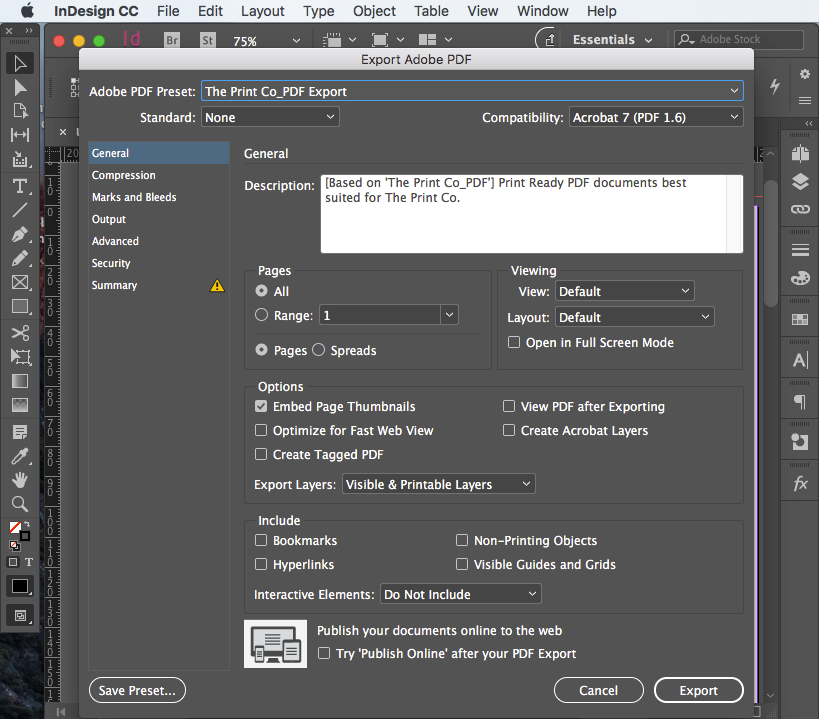 Export PDF for print step 8