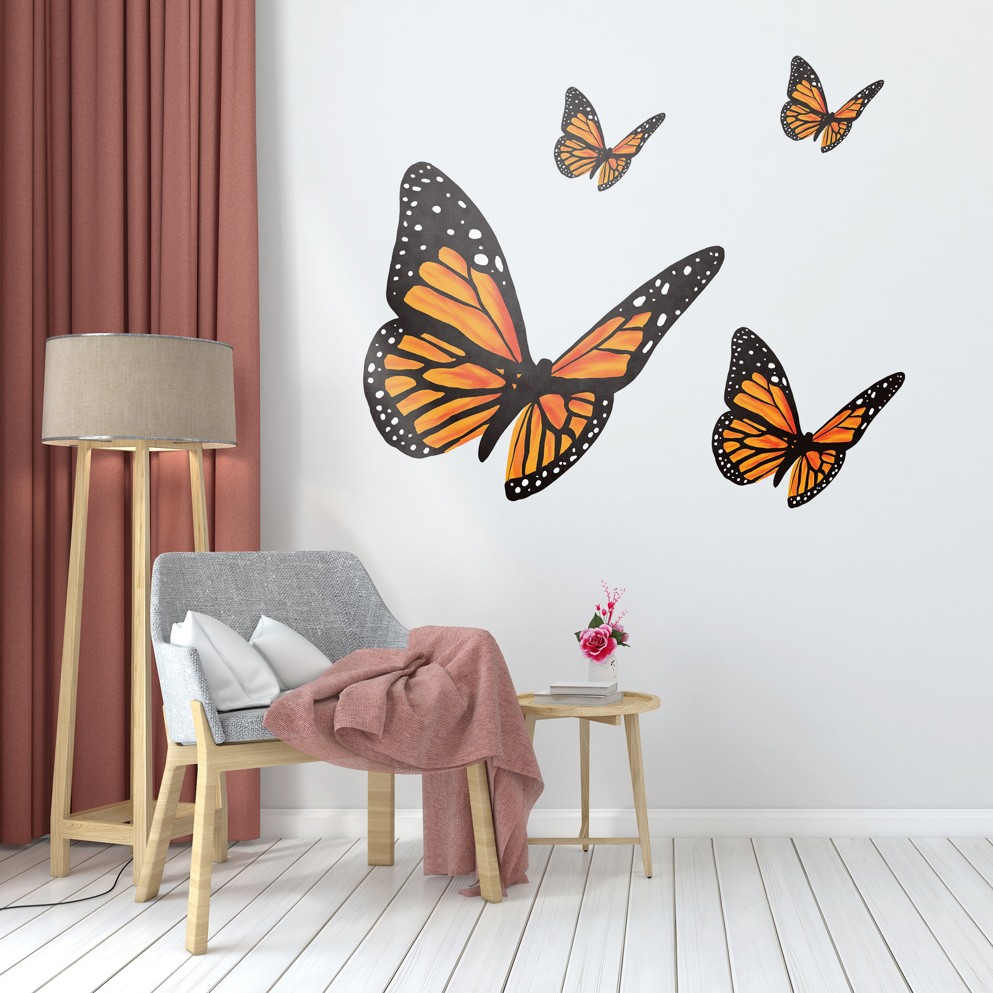 Large Monarch Butterflies Wall Stickers by The Print Company